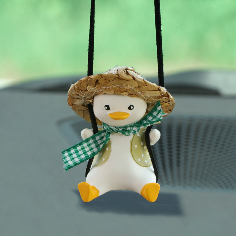 Car Pendant Cute Anime Little Duck Swing Auto Rearview Mirror Hanging Ornaments Interior Decoraction Accessories For Girls Gifts ShopyWave