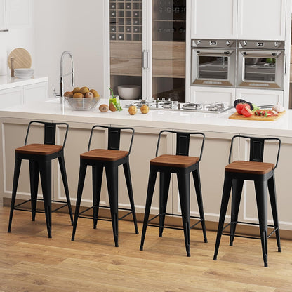 Modern Stackable Metal Bar Stools Set of Four ShipItFurniture