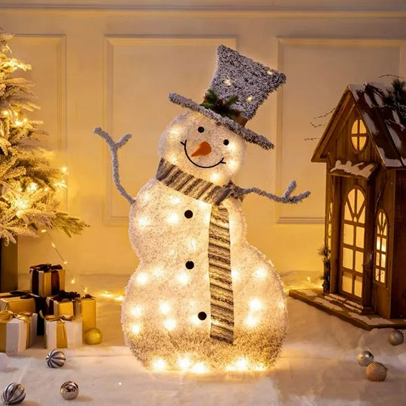 LED Christmas Snowman Decoration Light Collapsible Battery Operated ShopyWave