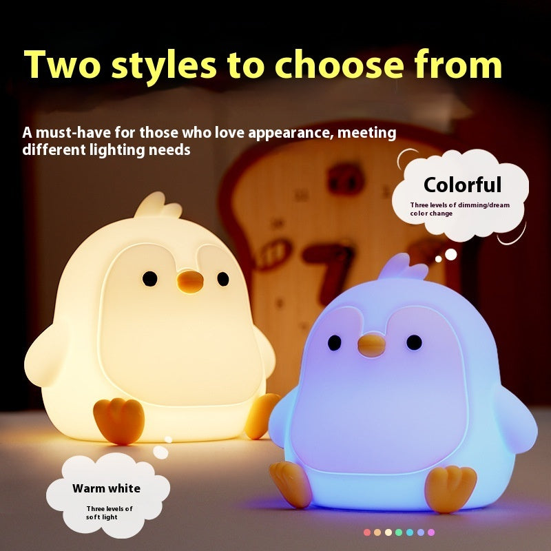 Baby Penguin Small Night Bedroom Bedside Silicone Pat Lamp ShopyWave