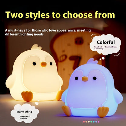 Baby Penguin Small Night Bedroom Bedside Silicone Pat Lamp ShopyWave