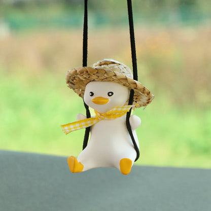 Car Pendant Cute Anime Little Duck Swing Auto Rearview Mirror Hanging Ornaments Interior Decoraction Accessories For Girls Gifts ShopyWave