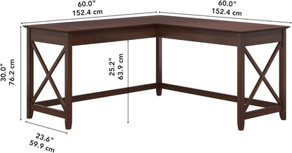 Key West 60W L Shaped Desk For Home Office Workspace-2