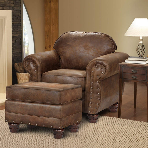Sedona 4 Piece Leather Look Microfiber Sofa Set With Loveseat Chair Ottoman ShipItFurniture
