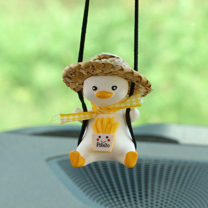Car Pendant Cute Anime Little Duck Swing Auto Rearview Mirror Hanging Ornaments Interior Decoraction Accessories For Girls Gifts ShopyWave