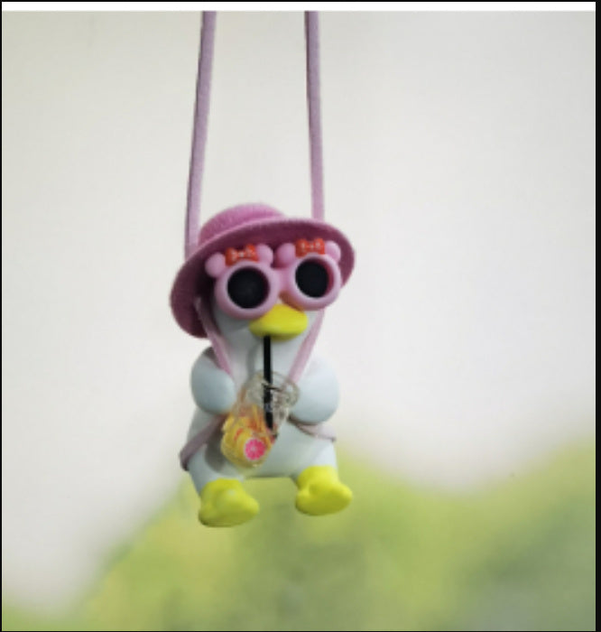 Car Pendant Cute Anime Little Duck Swing Auto Rearview Mirror Hanging Ornaments Interior Decoraction Accessories For Girls Gifts ShopyWave