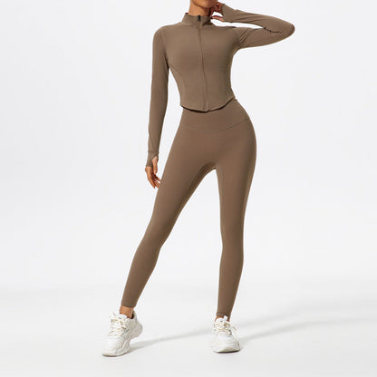 Solid Color Yoga Women's Outer Wear Sports Jacket Suits ShopyWave
