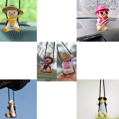 Car Pendant Cute Anime Little Duck Swing Auto Rearview Mirror Hanging Ornaments Interior Decoraction Accessories For Girls Gifts ShopyWave