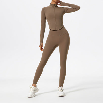 Solid Color Yoga Women's Outer Wear Sports Jacket Suits ShopyWave