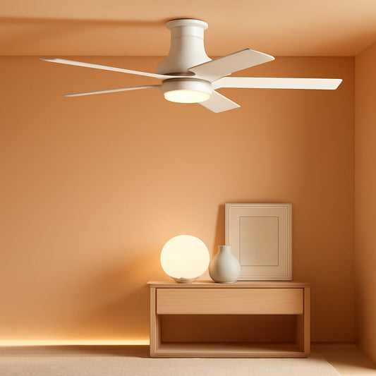 52 Inch White Ceiling Fan With Dimmable LED Lights-0