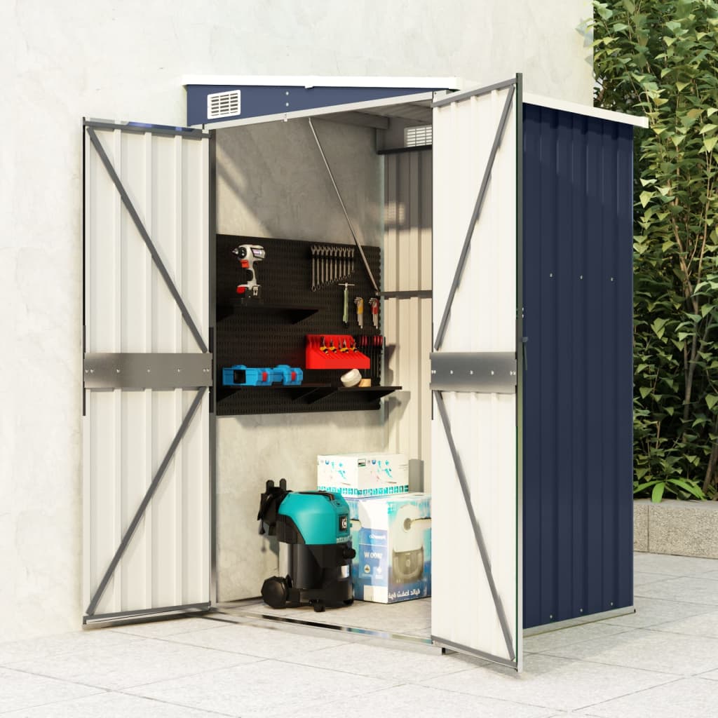 vidaXL Storage Shed Wall-mounted Garden Shed for Backyard Galvanized Steel VidaXL