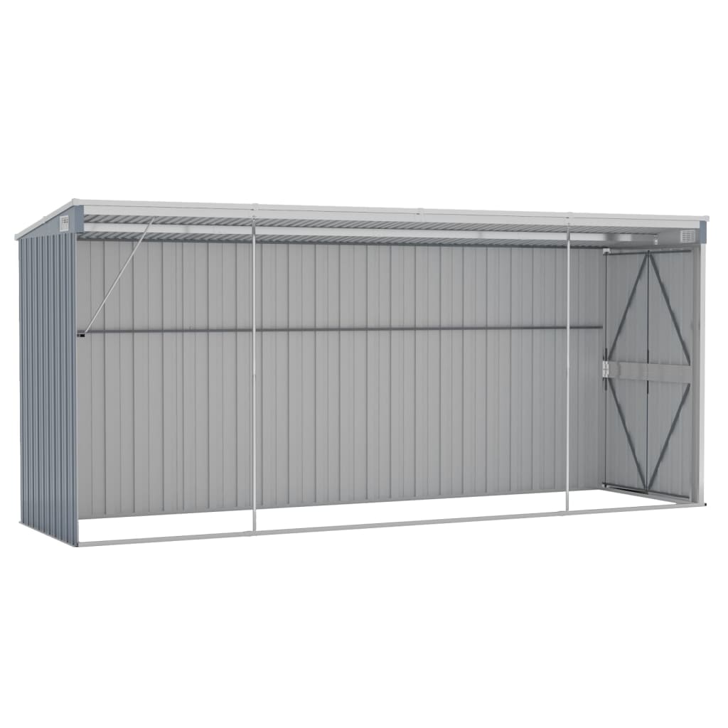 vidaXL Storage Shed Wall-mounted Garden Shed for Backyard Galvanized Steel-4