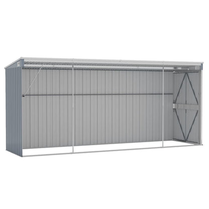 vidaXL Storage Shed Wall-mounted Garden Shed for Backyard Galvanized Steel-4