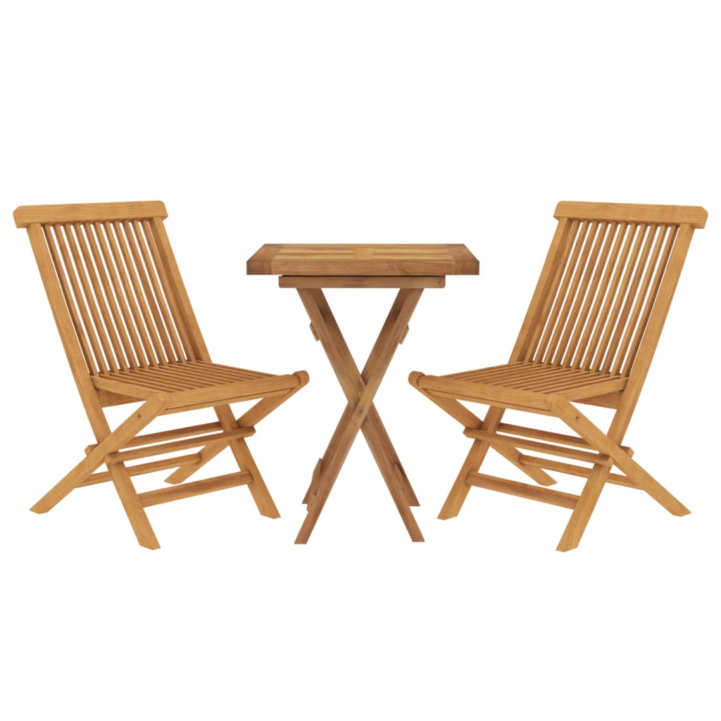 vidaXL 3 Piece Patio Dining Set Solid Wood Teak-1
