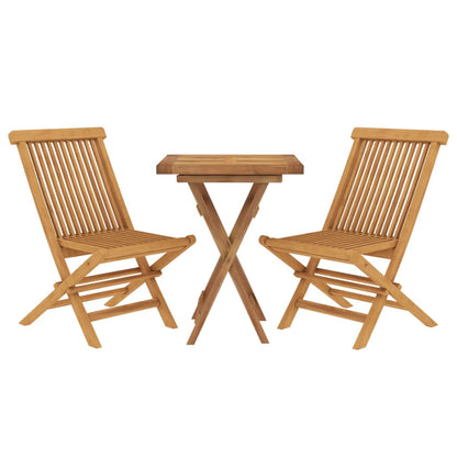 vidaXL 3 Piece Patio Dining Set Solid Wood Teak-1