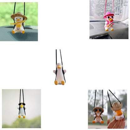 Car Pendant Cute Anime Little Duck Swing Auto Rearview Mirror Hanging Ornaments Interior Decoraction Accessories For Girls Gifts ShopyWave