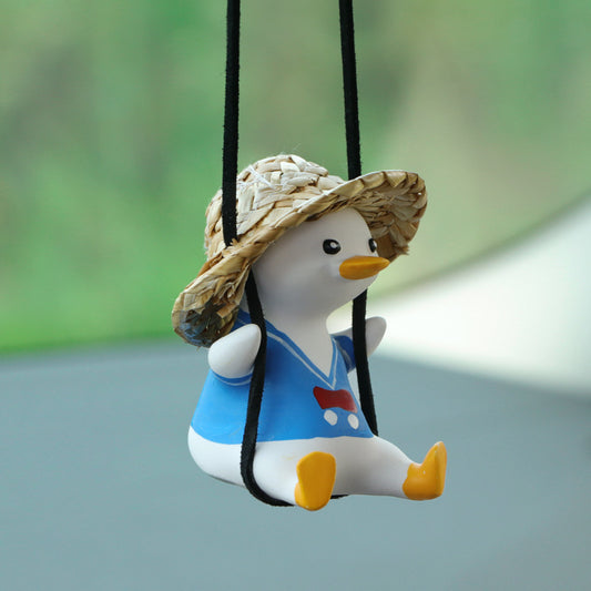 Car Pendant Cute Anime Little Duck Swing Auto Rearview Mirror Hanging Ornaments Interior Decoraction Accessories For Girls Gifts ShopyWave