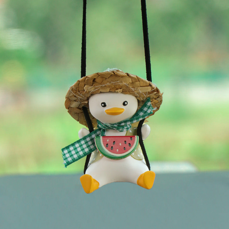 Car Pendant Cute Anime Little Duck Swing Auto Rearview Mirror Hanging Ornaments Interior Decoraction Accessories For Girls Gifts ShopyWave