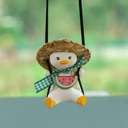 Car Pendant Cute Anime Little Duck Swing Auto Rearview Mirror Hanging Ornaments Interior Decoraction Accessories For Girls Gifts ShopyWave