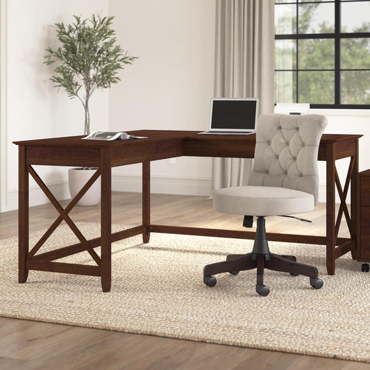 Key West 60W L Shaped Desk For Home Office Workspace-1