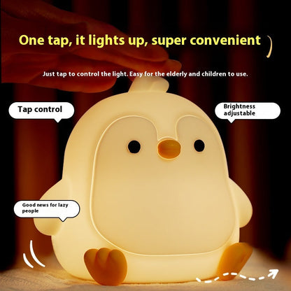 Baby Penguin Small Night Bedroom Bedside Silicone Pat Lamp ShopyWave