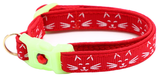 Glowing Cat Faces Breakaway Cat Collar-50