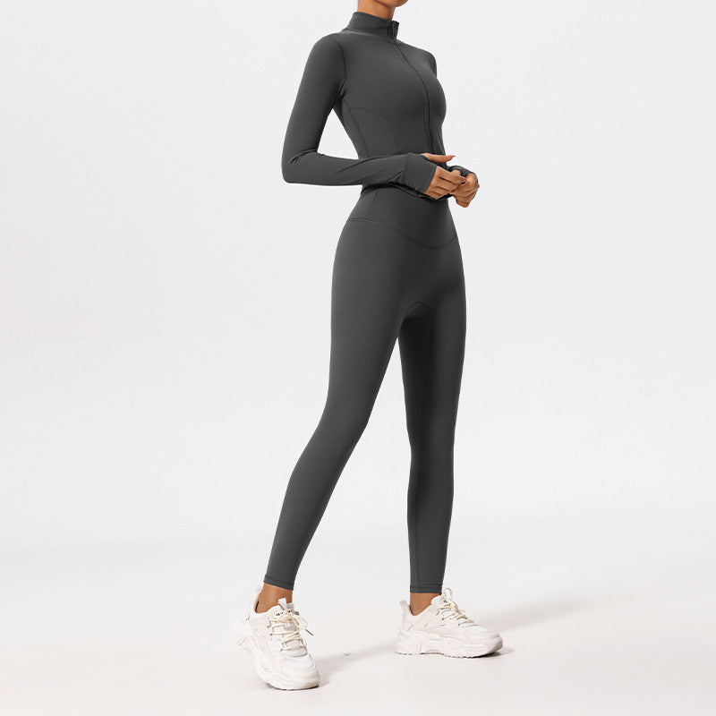 Solid Color Yoga Women's Outer Wear Sports Jacket Suits ShopyWave