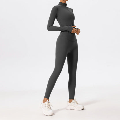 Solid Color Yoga Women's Outer Wear Sports Jacket Suits ShopyWave