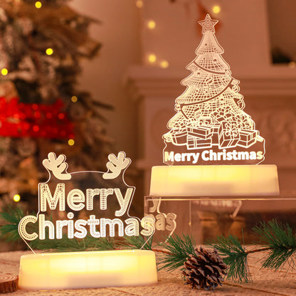 Christmas Decoration 3D Lamp Acrylic LED Night Lights New Year Valentines Day Christmas Kids Gift Christmas Ornaments ShopyWave