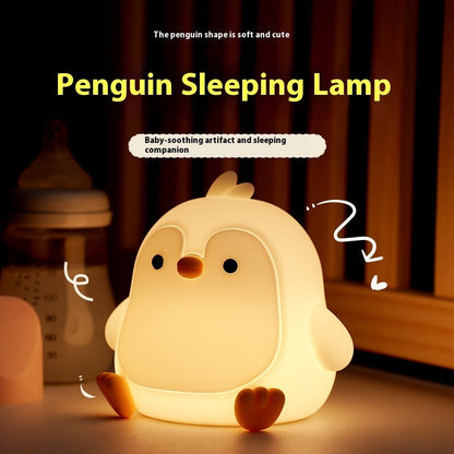 Baby Penguin Small Night Bedroom Bedside Silicone Pat Lamp ShopyWave