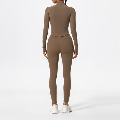 Solid Color Yoga Women's Outer Wear Sports Jacket Suits ShopyWave