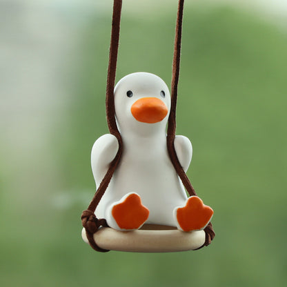 Car Pendant Cute Anime Little Duck Swing Auto Rearview Mirror Hanging Ornaments Interior Decoraction Accessories For Girls Gifts ShopyWave