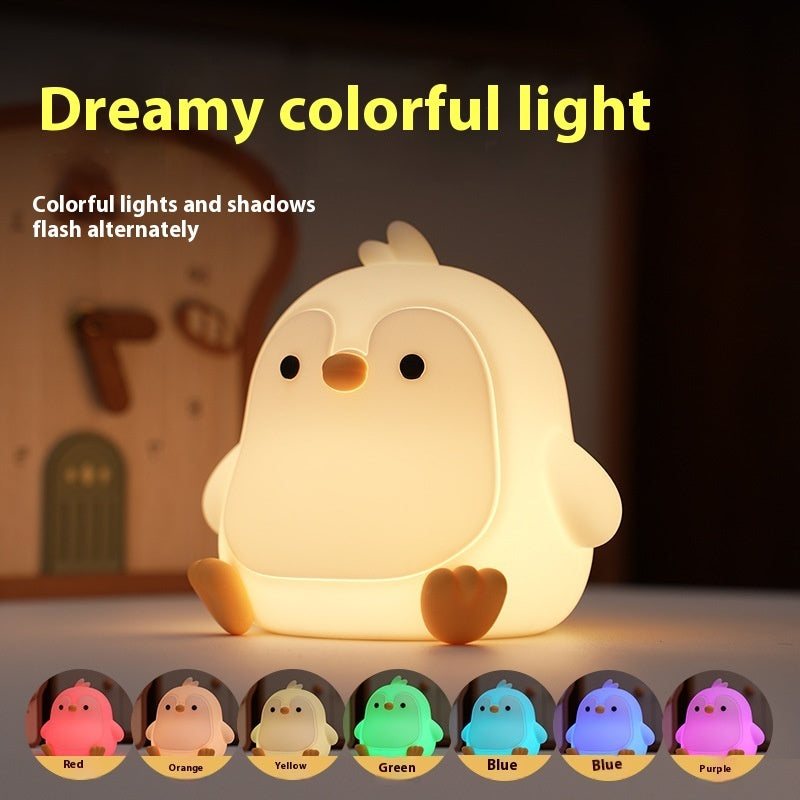 Baby Penguin Small Night Bedroom Bedside Silicone Pat Lamp ShopyWave