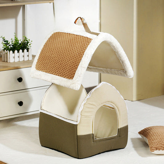 Foldable Dog House Kennel Bed Mat For Small And Medium Dogs, Cats, Winter Warm Cat Bed Nest, Pet Products Basket, Pets, Puppy Cave Sofa. ShopyWave