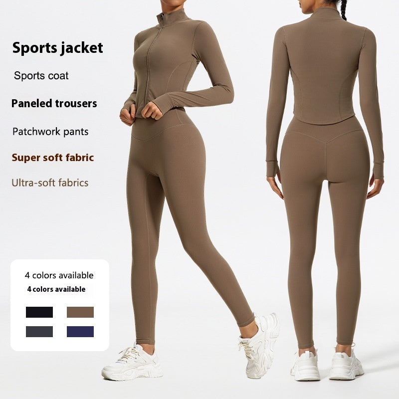 Solid Color Yoga Women's Outer Wear Sports Jacket Suits ShopyWave