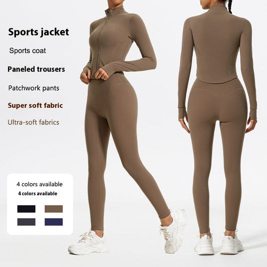 Solid Color Yoga Women's Outer Wear Sports Jacket Suits ShopyWave